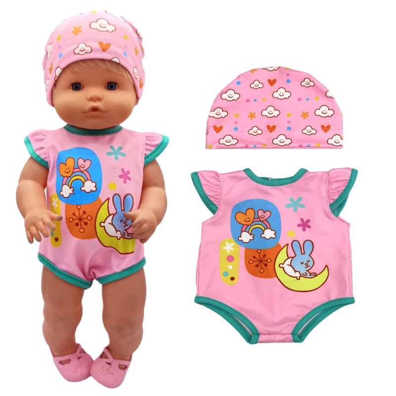 40cm Baby Doll Boy Clothes Grey Rompers Sock Hat For 38 Cm Nenuco Doll Clothing Ropa Y Su Hermanita Toys Wears