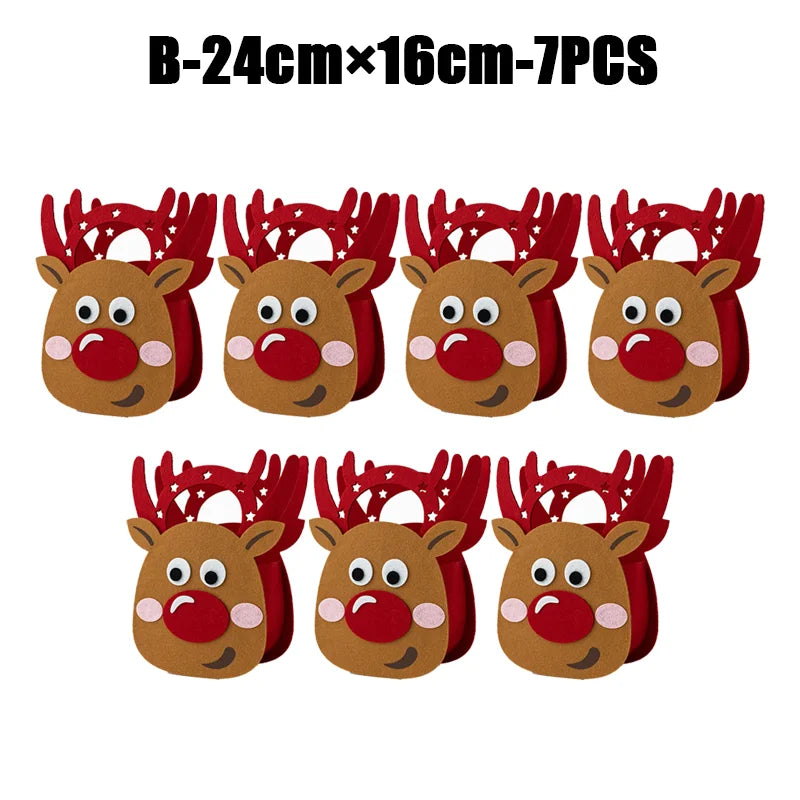 2024 New Christmas gift bag creative felt cloth children's candy gift bag Christmas Eve portable apple bag