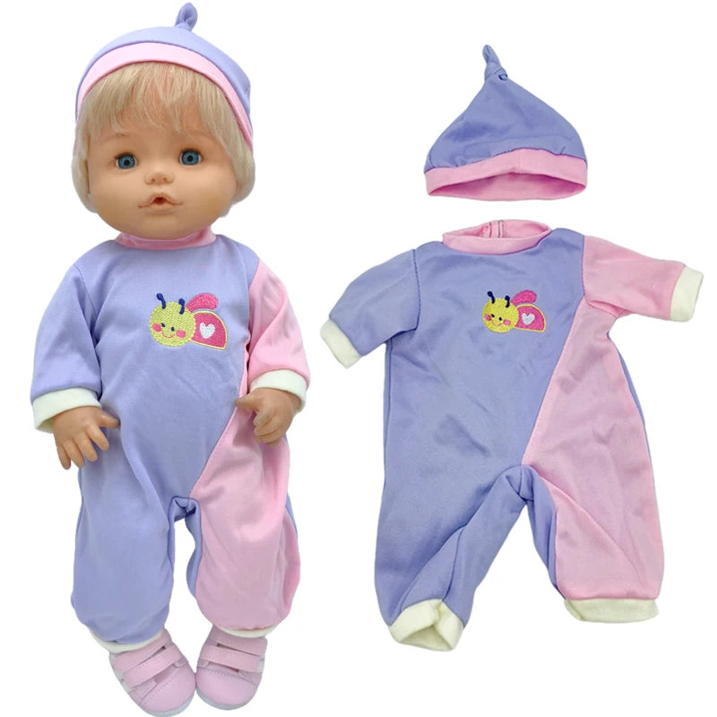 40cm Baby Doll Boy Clothes Grey Rompers Sock Hat For 38 Cm Nenuco Doll Clothing Ropa Y Su Hermanita Toys Wears