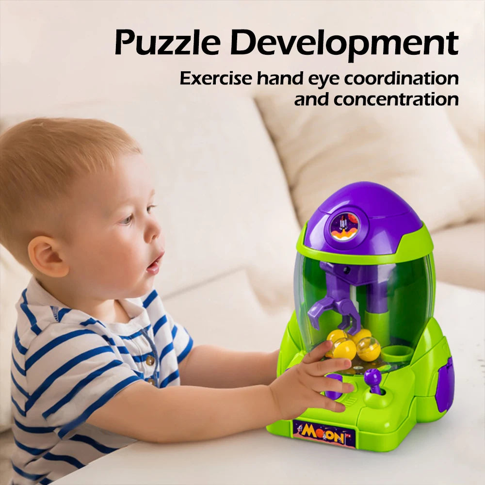 Mini Space Rocket grabbing machine ball,pincer Egg Twister Clip Doll Twister Scratching Machine Girl Boy Christmas Birthday Gift