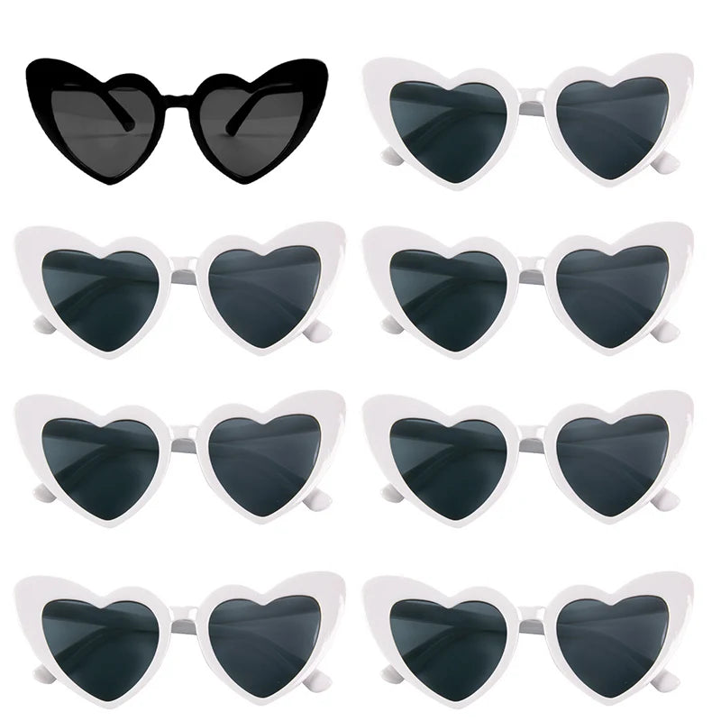 Heart Shaped Sunglasses for Women Retro Cat Eye Sunglasses Wedding Engagement Decoration Shopping Traveling Party Accessories