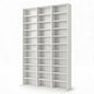 Tall Media Storage Cabinet Tower Bookcase for Living Room, MDF Wood, White, 7/9/11-Tier with 21/27/33 Compartments for Organize