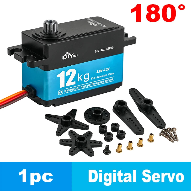 TD-9412MG Digital Servo 12KG High Torque Full Metal Carbon Brush Motor 180/270/360 Degree Short Model for 1:10 1:8 RC Car Robot