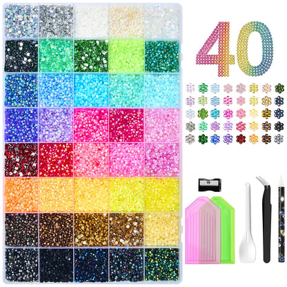 3mm Resin Rhinestone for Bedazzling Kit, Flatback Jelly Gems Rhinestone Kit with Tools for Nail Art Clothing Shoes Phone Case