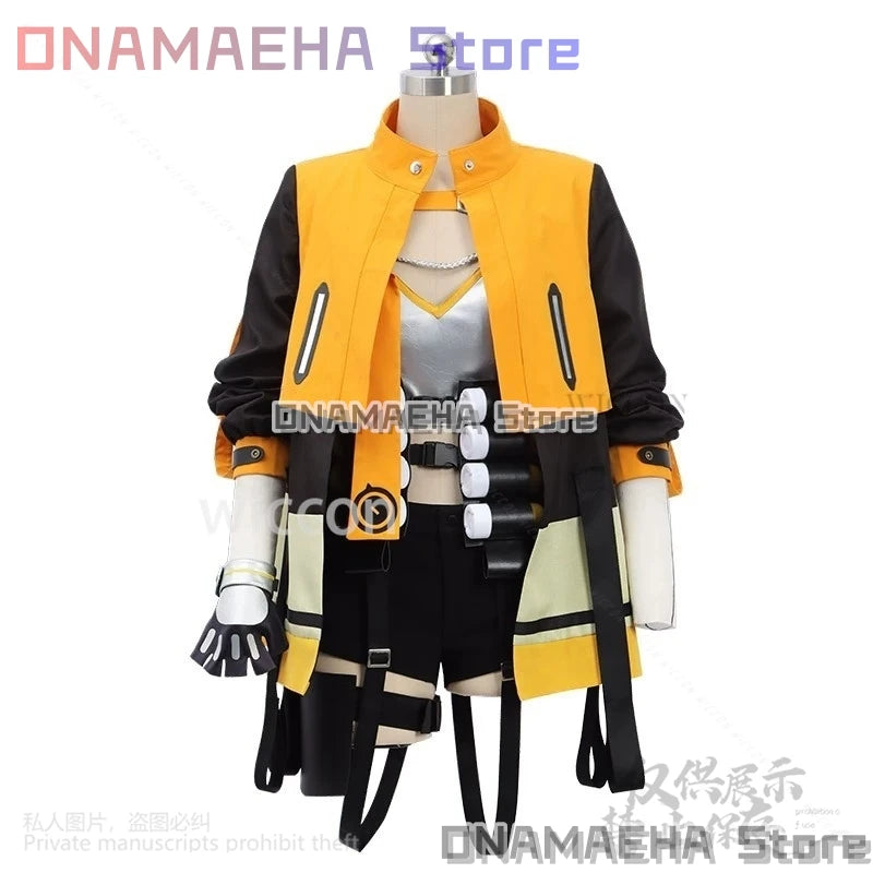 Anis Cosplay Game NIKKE：The Goddess Of Victory Costume Fashion Punk Yellow Black Coat Y2K Halloween Jirai Kei Girls Outfit