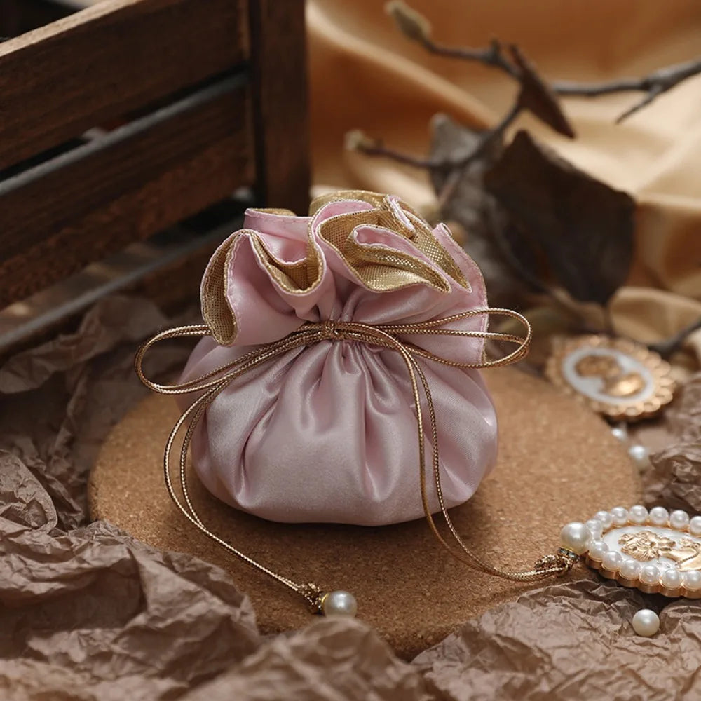 4Pcs Portable Candy Packaging Bags Chinese Style Light Luxury Drawstring Bag Fashion Cloth Velvet Storage Bag Festival