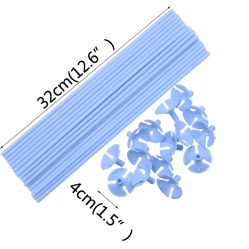 30cm Latex Balloon Stick White Balloons Holder Sticks with Cup Wedding Birthday Party Inflatable Balls Decoration Accessories