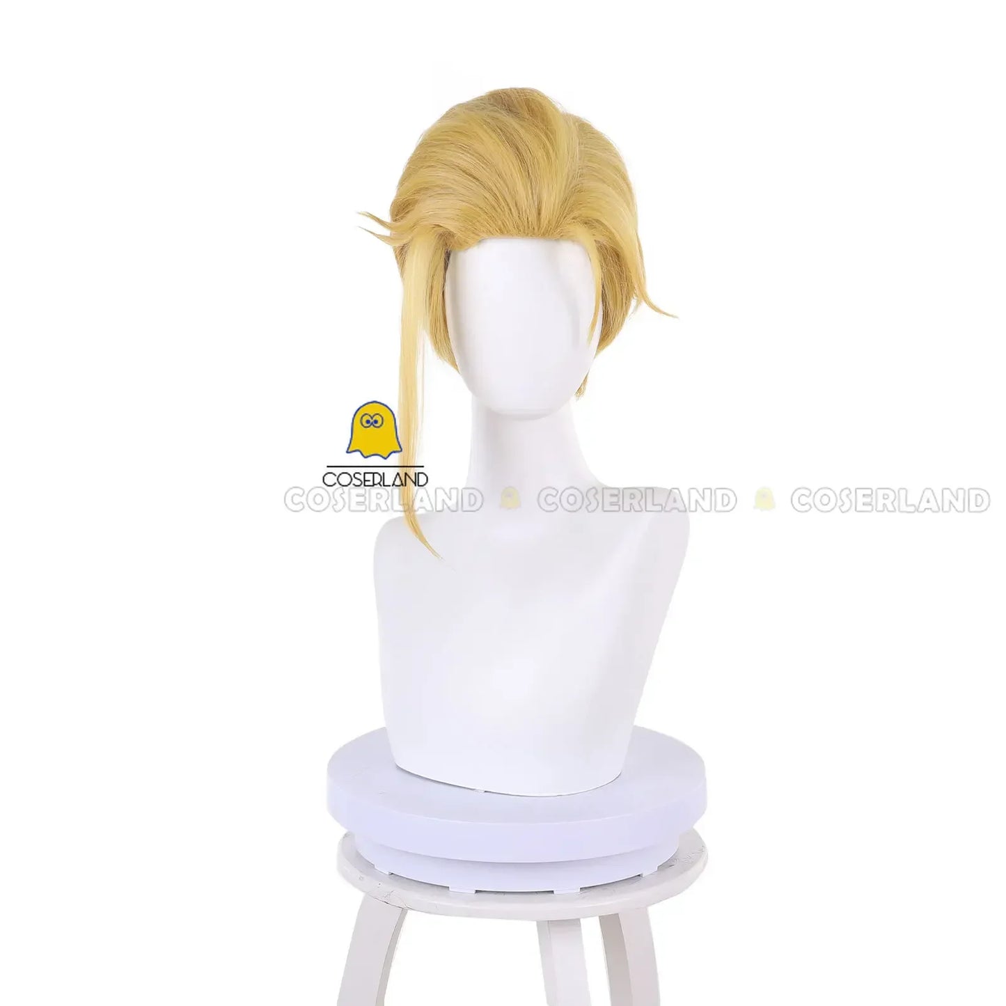 Anime Hell's Paradise Jigokuraku Yamada Asaemon Tenza Cosplay Wig Ten-chan Blonde Short Hair Red Headband Role Play Free Wig Cap
