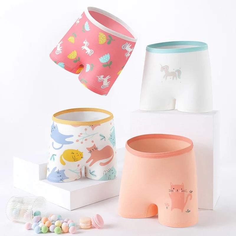 2Pcs Baby Girls Panties Sets Cotton Kids Underwear Clothes Cute Cartoon Toddlers Shorts Underpants Children Panties 3-11years