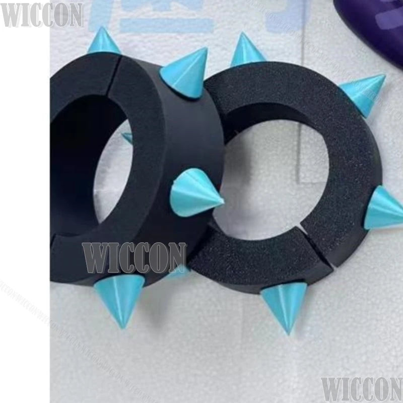 Kiriko Juri Game Han Over Cosplay Game Woman Double Bun Wig Black Purple Hair Cos Prop Choker Bolt Bracelet Halloween Party Cos