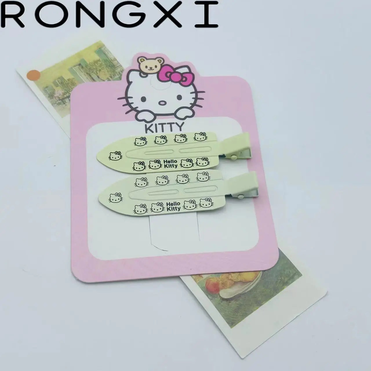 2pcs Hello Kitty Seamless Hairpin Cute Cartoon Sanrio BB Hair Clip Accessories Girl Headwear Bangs Clip Sweet HairClips Gifts