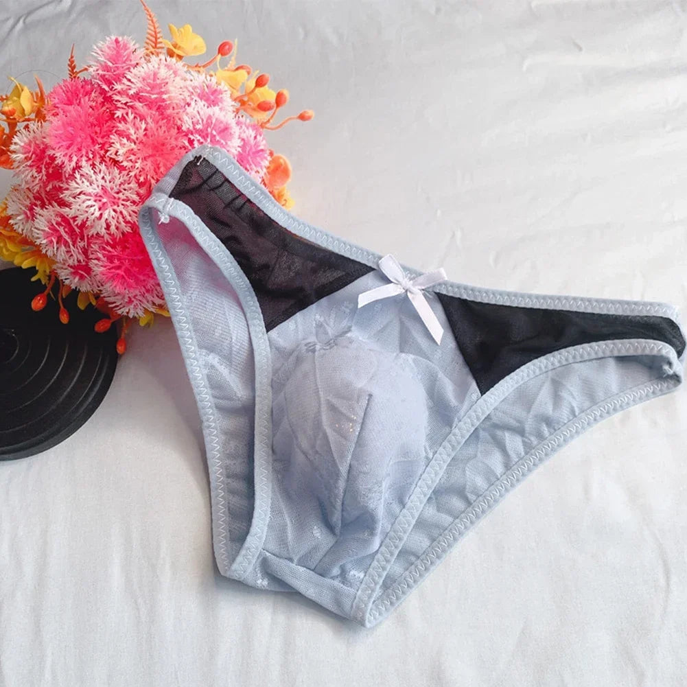 Men Sexy Briefs Sheer Bugle Pouch Stretch Panties Underwear Erotic Hombre Underpants Low Rise Lingerie Breathable Soft Calcinha