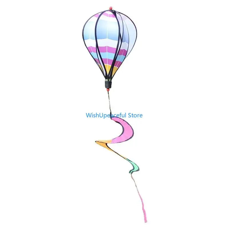 34YA Hot Air Balloon Wind Spinner Pinwheels Rotating Sequins Windmill Ornament for Home Garden Lawn Decor Children Gift