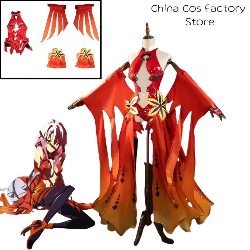 Anime Roleplay AGCOS Guilty Crown Yuzuriha Inori Cosplay Costume Woman ギルティクラウン Christmas Uniform Clothes Cosplay Halloween Suit
