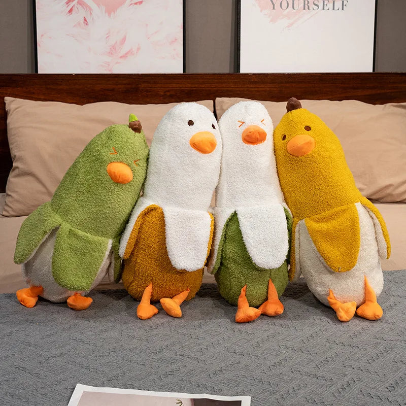 Long Strip Banana Duck Plush Toys Cartoon Cute Peeled Fruit Pillow Children Christmas Birthday Presents Home Decoration Kids