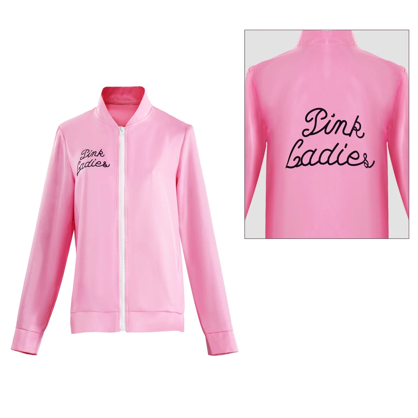 Pink Lady Grease Cosplay Costume Coat Woman Retro Halloween Carnival Party Clothing