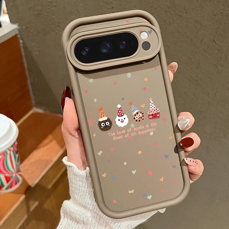 Christmas Elements Soft TPU Case For Google Pixel 8A 8 Pro 9 Pro XL 7A Shockproof Candy Color Silicone Phone Cover For Pixel 8 9