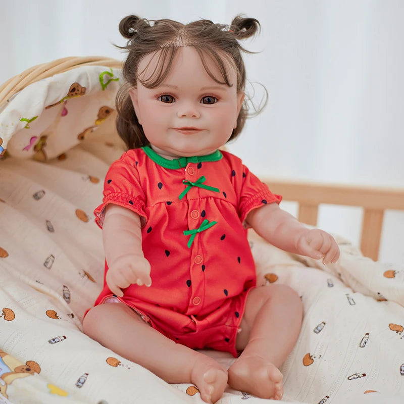 50cm Lifelike Reborn Dolls Realistic Soft Body Baby Doll With Clothes 3d skin Bebe Children Toys Kids Christmas Toy Gift