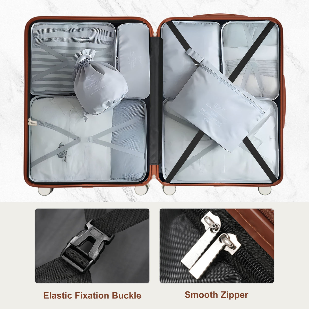4-Piece Hardside Luggage Set with TSA Lock, 16/20/24/28 Inch Spinner