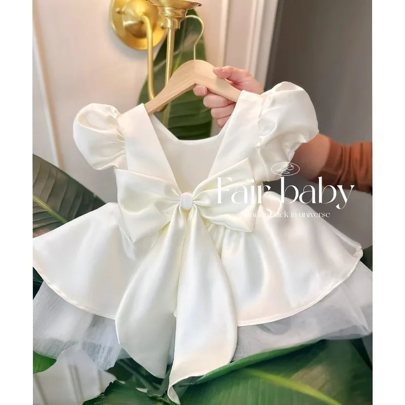 Girl Wedding Dress kids Princess clothes High-end Light Luxury 4-6Y