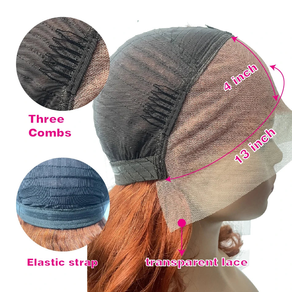 100% Raw Human Hair Bouncy Curly Lace Frontal Wigs 250 Density Ombre Bouncy Loose Wave Double Drawn Hair 13X4 HD Front Lace Wigs