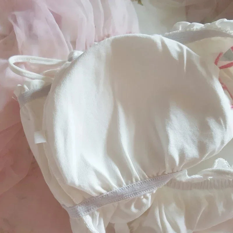 Japanese Anime Cat Girl Cosplay Bra Panties Set Women Sexy Lingerie Underwear Intimates Kawaii Lolita Hollow Out Cute Nightwear