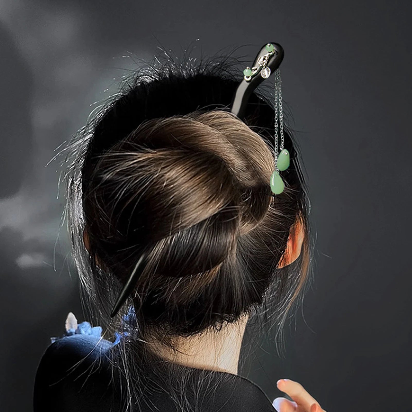 Vintage Tassel Hairpin Retro Wooden Leaf Shaped Hair Stick Forks Chiense Cheongsam Decor Hair Bun Jewelry Retro Hanfu Headwear