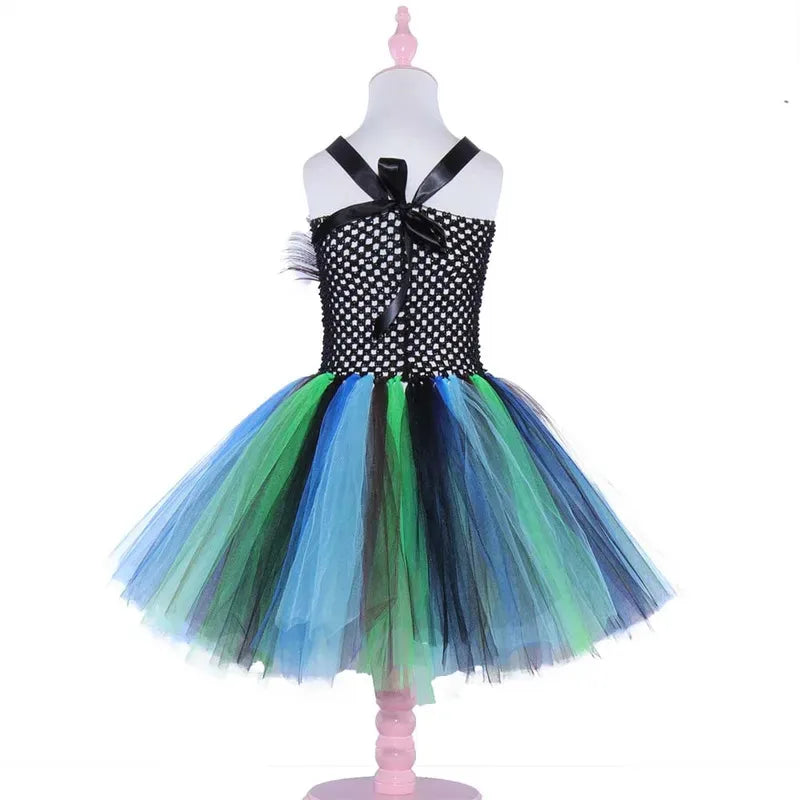 Cosplay Anime Peacock Princess Tutu Dress Girls Anime Cosplay Christmas Costume Happay Purim Birthday Party Dresses Hallowe 72th
