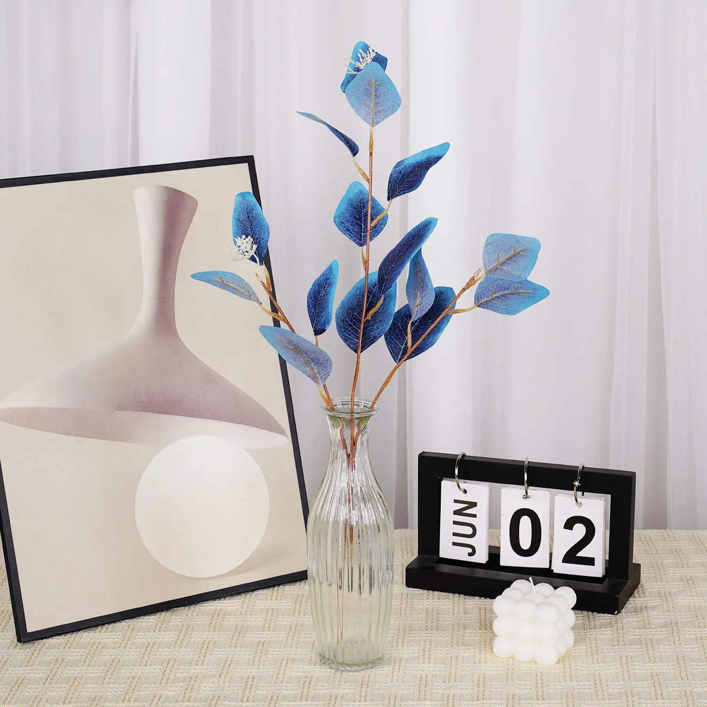 Autumn Artificial Plant Faux Leaves Eucalyptus Long Branch Home Wedding Decoration Silk Flowers Fake Plants Diy Table Decoration