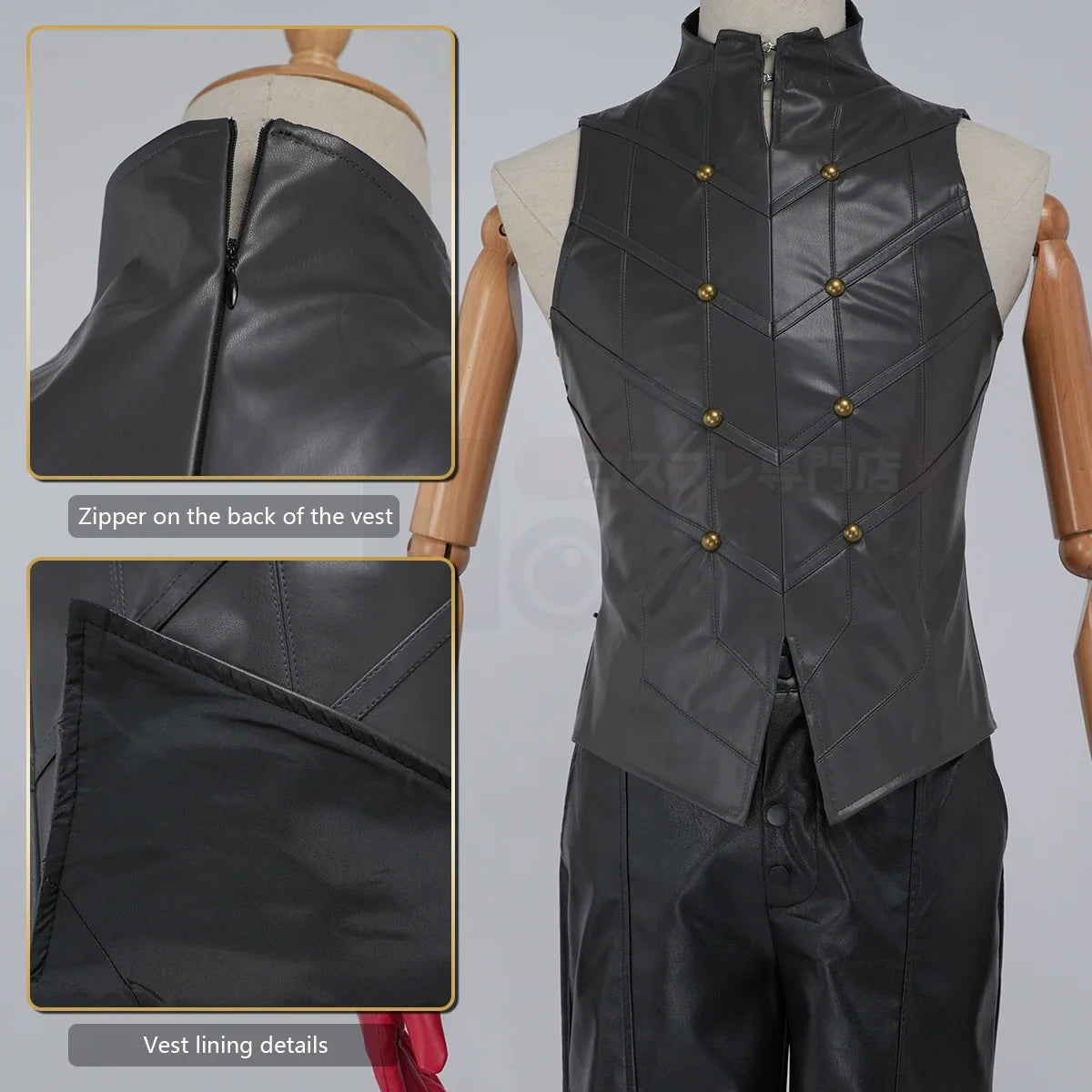 Cosplay P5 Game Ren Amamiya Cosplay Costume Wig Mask Joker Faux Leather Coat Pants Vest Gloves Daily Wear Cos Convention Rose Ne