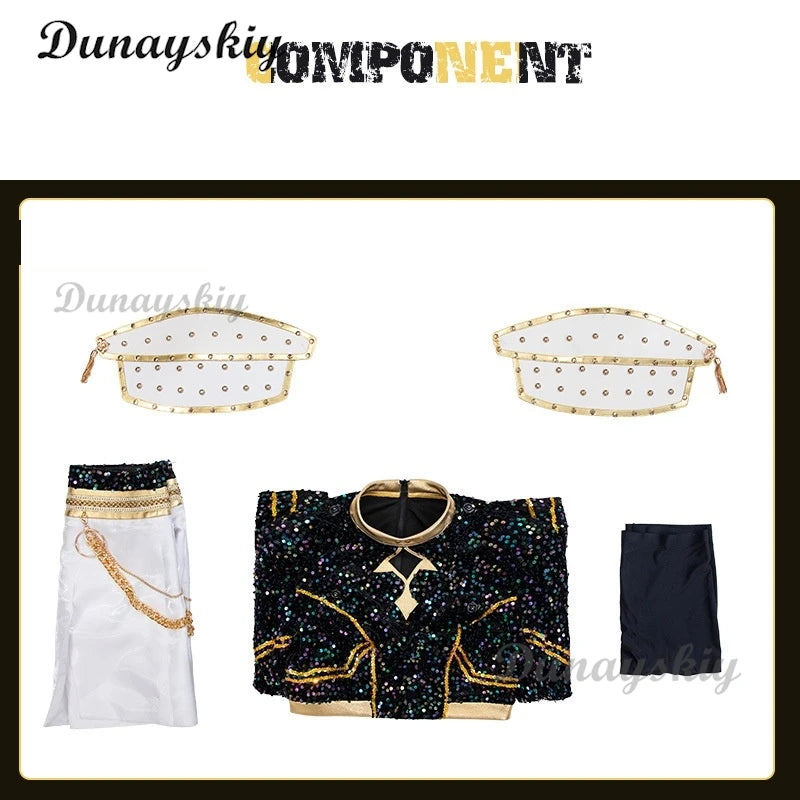 Zoey Cosplay Anime KPop Demon Hunters Costume Wig Coat Skirt Neckwear Tassels Props Huntrix Dress For Women Girls Huntrix Party