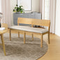 Natural Rubberwood Dining Bench with Plush Fabric Upholstery Entryway Living Room Seating Comfort Assembly Required