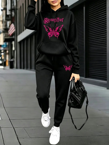 2026 Fashion Tracksuit for Women Autumn Winter Daily Casual Sports Jogger Sets Hoodies + Sweatpants Home Outdoor Comfort Outfits