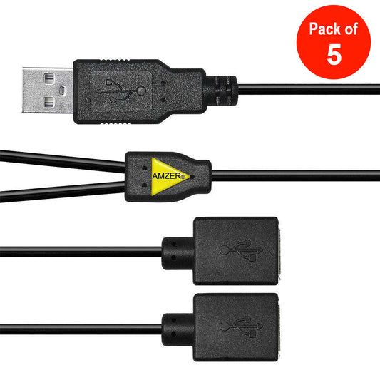 USB 2.0 A Male To Dual USB Female Y Splitter Power Cord Adapter Cable