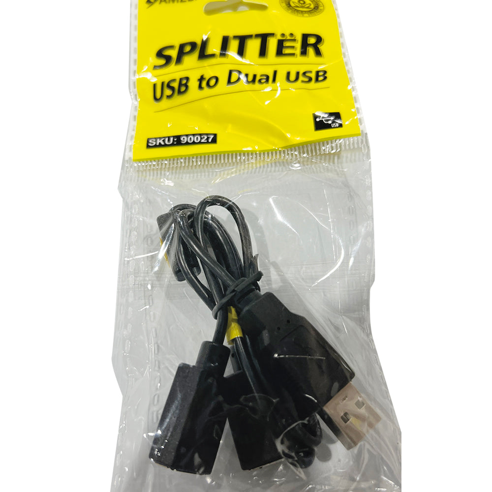 USB 2.0 A Male To Dual USB Female Y Splitter Power Cord Adapter Cable