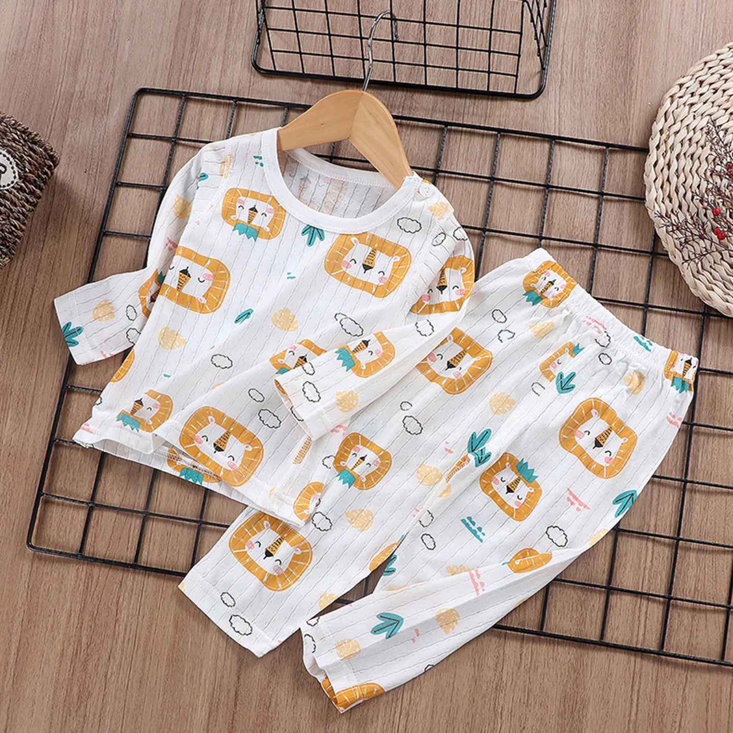 Child Baby Boys Girls Summer Cotton Sleepwear Kids Homewear Children Lightweight Conformtable Pyjamas Cartton Clothes Pullover