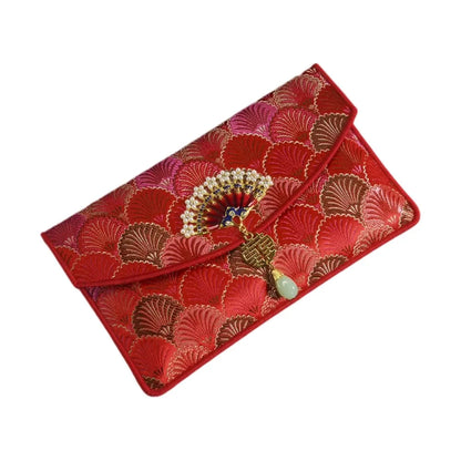 Chinese Style New Year Red Envelope Traditional Brocade Wedding Money Pocket Blessing Magnetic Buckle Red Packet Party Gifts
