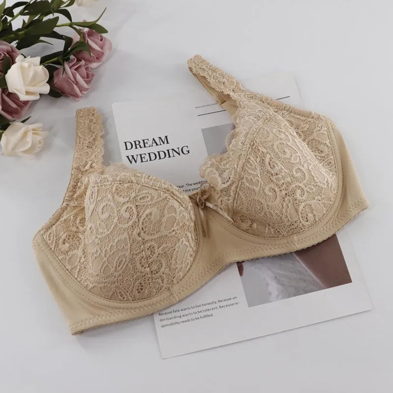 Beauwear Women Plus Size Ultra Thin Bras Embroidery Lingerie Female Unlined Floral Intimates 75F 75E 80E 85E 85DD 90DD 95E 100E