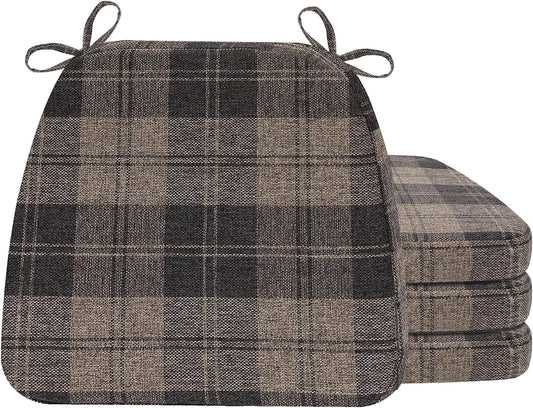 D Shaped Chair Cushions 2 Inch Thick Brown 17x16 Pads