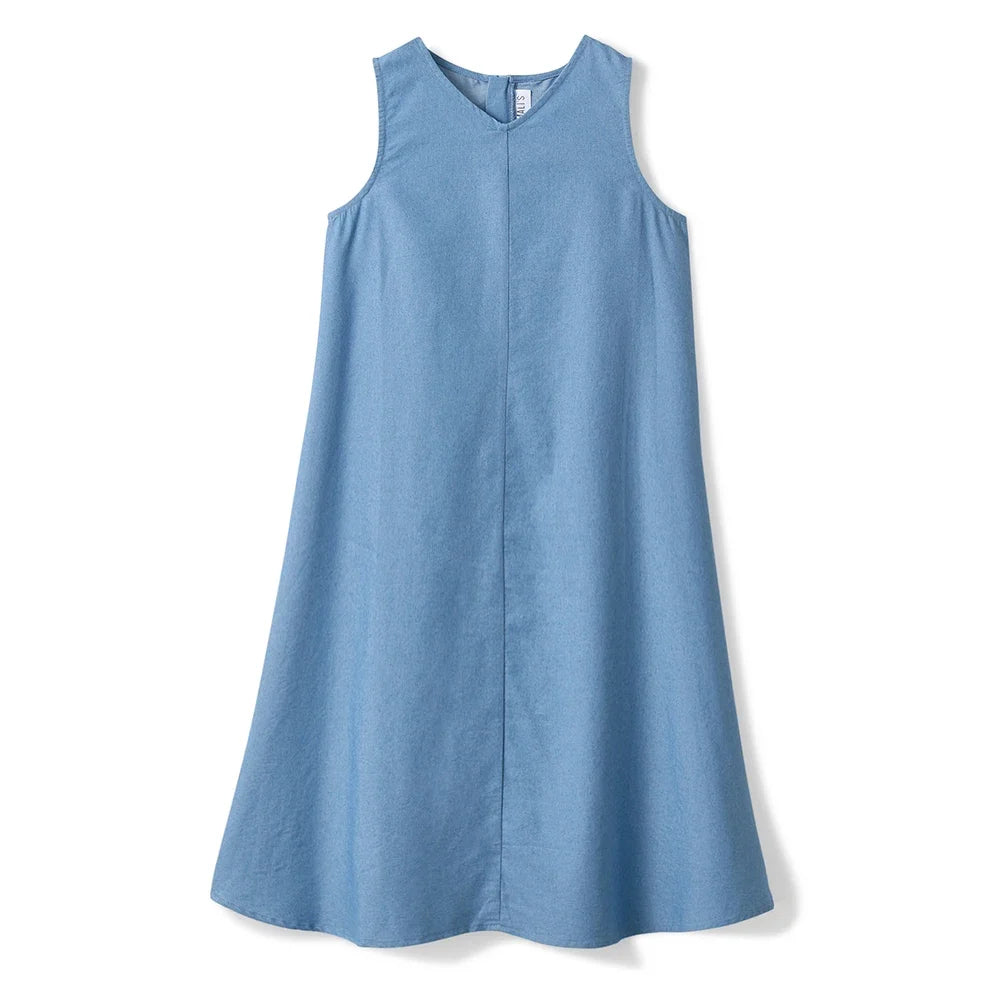 Malis 2024 Weekday Kids Denim Clothes Girls V Neck Long Dress Baby Denim Sets Boys Short Sleeve Shirt Outfits