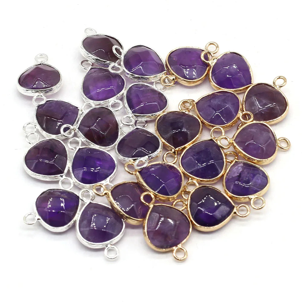 2pcs Natural Stone Connectors Fat Water Drop Pendant Charms for DIY Women Men Necklace Bracelets Jewelry Making Accessories