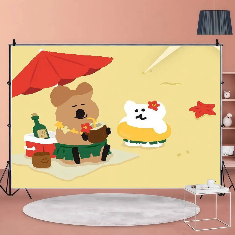 Cute Dinotaeng Bear Photography Backgrounds For Kids Birthday Party Children Portrait Photo Backdrops