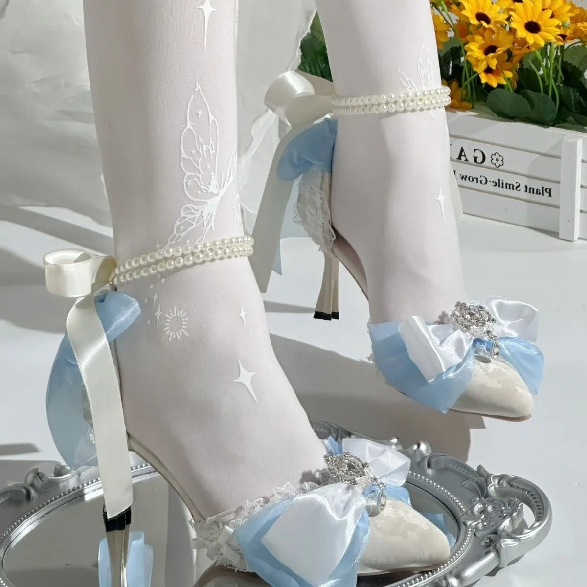 Blue Shoes Woman Black Brown Luxury Evening Heel Lolita Heels Elegant Heels Women Bride Bridal Heels for Women Party Shoes