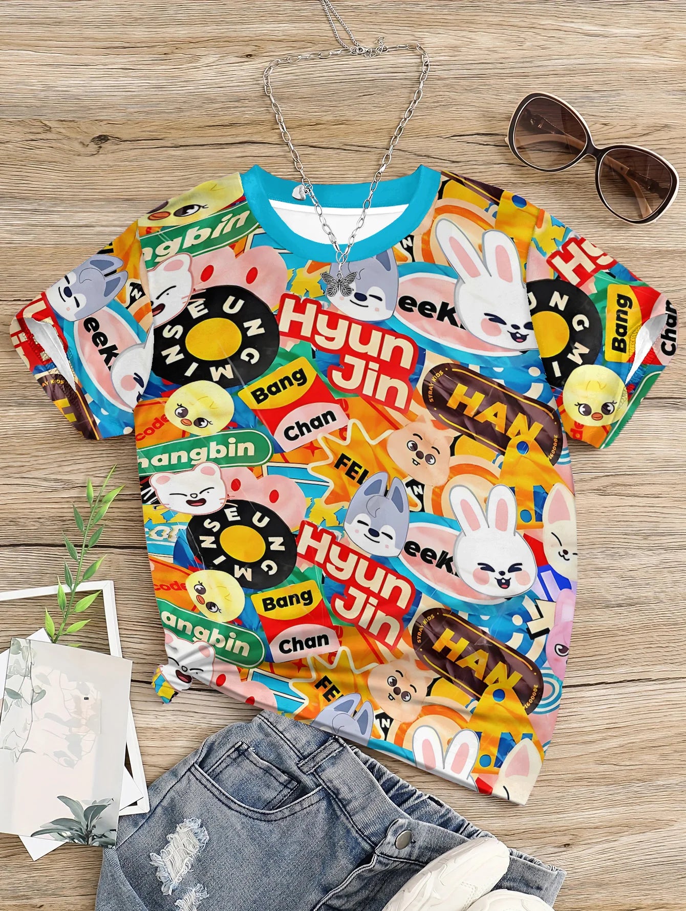 3D Print-S-Skzoo-o-Baby Clothing 5 to 14 Years Male Outdoor Clothes for-S-Stray-Kids-Children Boy Girl k-Kpop Child T-Shirt Top
