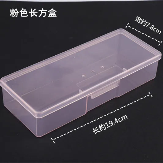 Nail Art Storage Box Nail Accessories Organizer Plastic Container Nail Rhinestone Brush Pen Buffer Grinding Files Storage Box