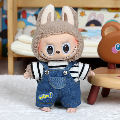 Modern Style 17cm Labubu Baby Clothes Series Doll Outfit Macaron Baby Doll Clothing Set for Collectible Figures