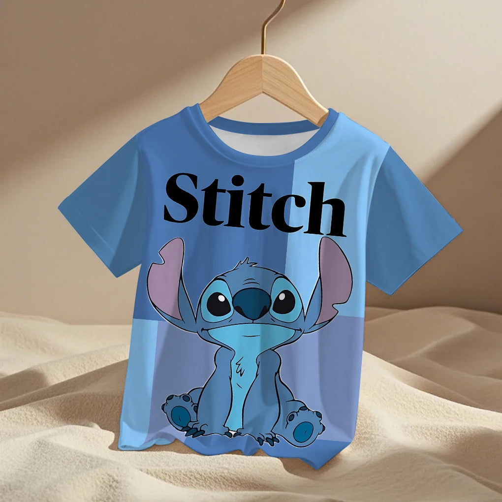 Lilo Stitch Trucksuit Kids T-Shirt Kawaii T Shirt Anime Cartoons Children Casual Clothes Tee Shirt Baby Girl Boy Fashion Y2K Top