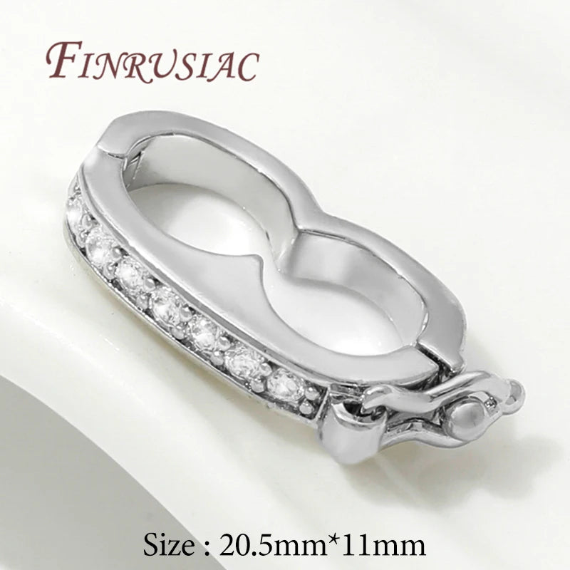 Necklace Clasps 18K Gold Plated Brass with Zircon Pearl Enhancer Clasps For DIY Bracelets Accessories Jewelry Making Supplies