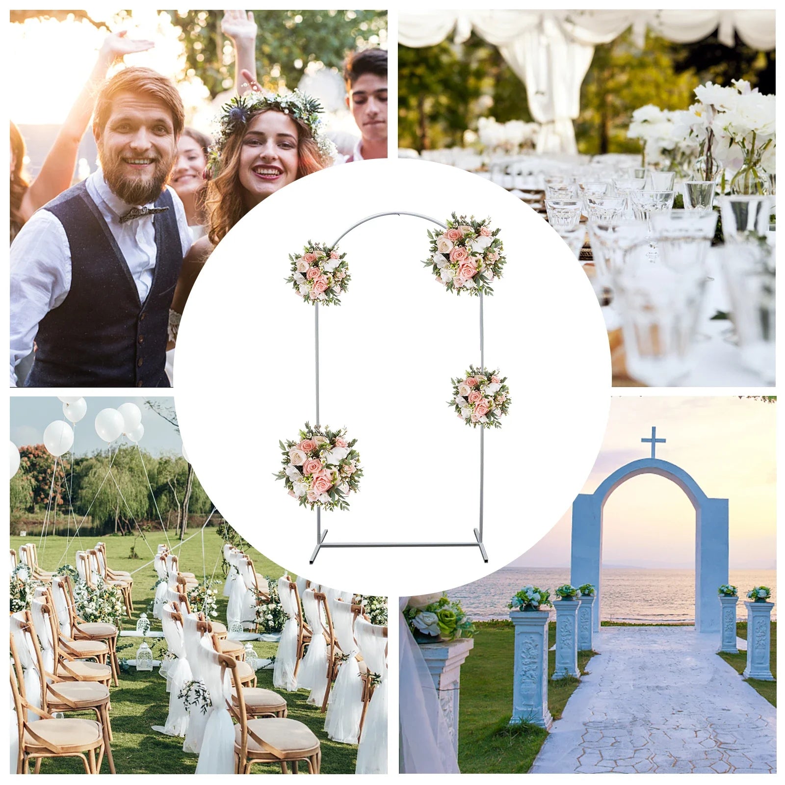 Wedding Arch Metal Backdrop Stand Balloon Flower Stand For Wedding, Birthday Party, Garden Decoration