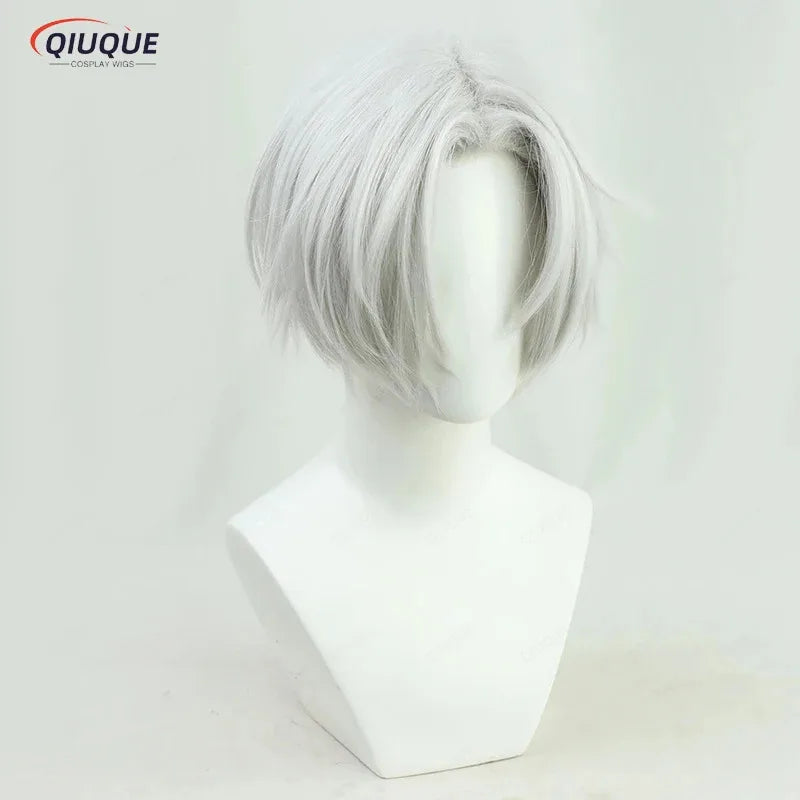 COSda@Anime Tenjiku Izana Kurokawa Cosplay Wig Silver White Heat Resistant Hair Wigs + Wig Cap + Earrings PropsCOSda@